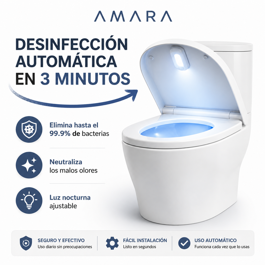 Lámpara UV Desinfectante para Inodoro – Autolimpiante y Luz Nocturna